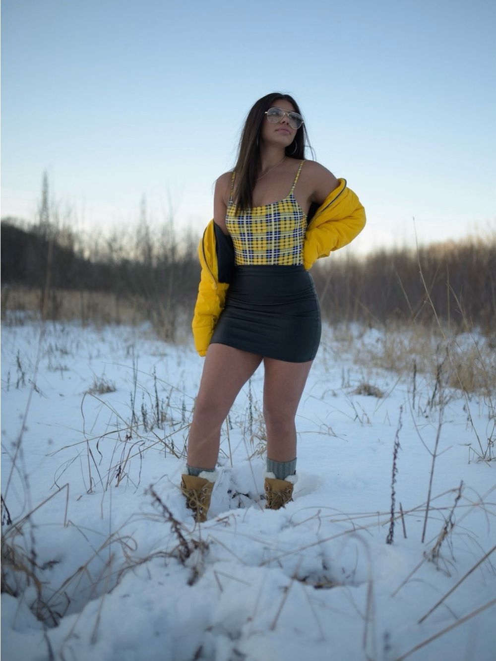 Yellow Plaid Strappy One Piece Bathing suit (or bodysuit)